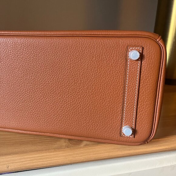 Wirkin Designer Inspired Gold Togo Leather 30 CM Bag - Picture 5 of 11